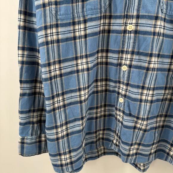 American Eagle Flannel Men's Size XL Super Soft NWT Blue Plaid Detachable Hoodie - Picture 13 of 16